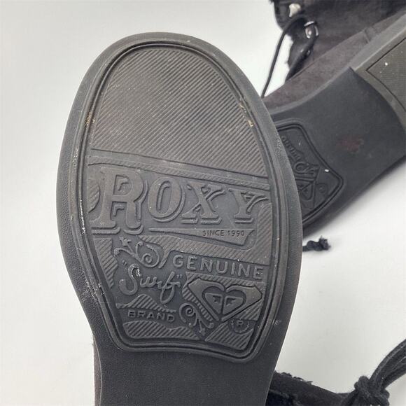 Roxy Women's Black Mid-Calf Combat Boots Size 8 Casual Lace Up - Picture 9 of 10